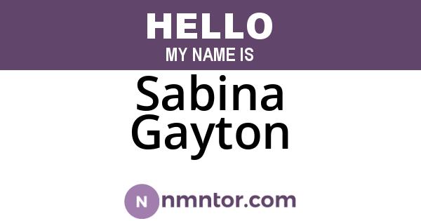 Sabina Gayton