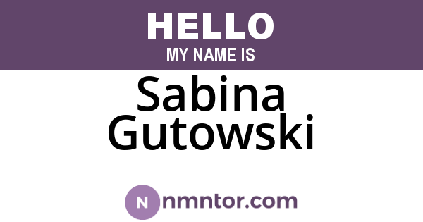 Sabina Gutowski