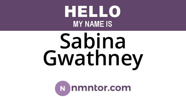Sabina Gwathney