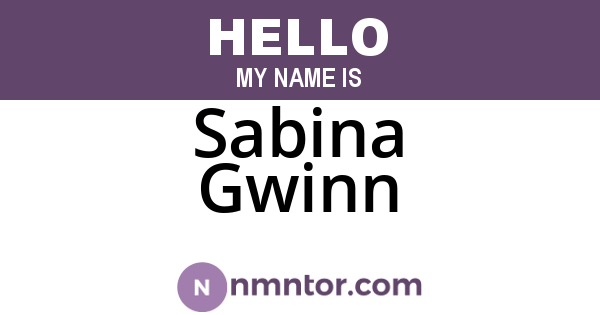 Sabina Gwinn