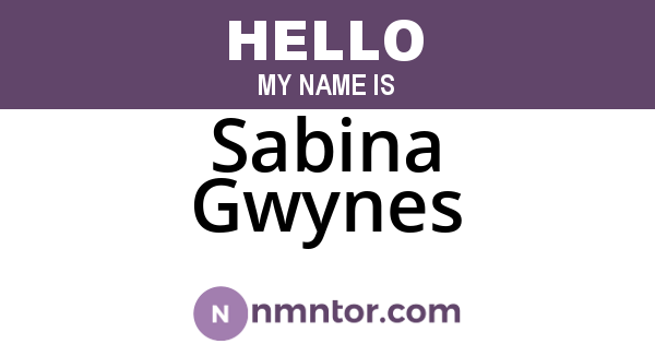 Sabina Gwynes
