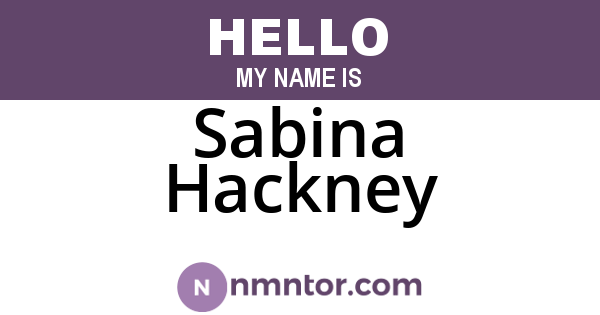Sabina Hackney