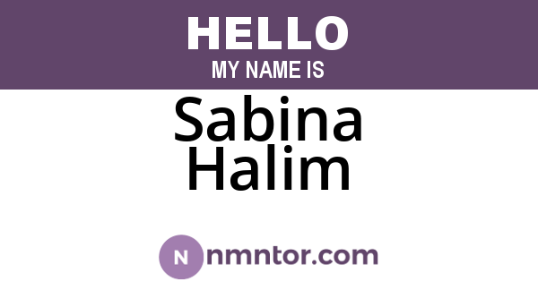 Sabina Halim