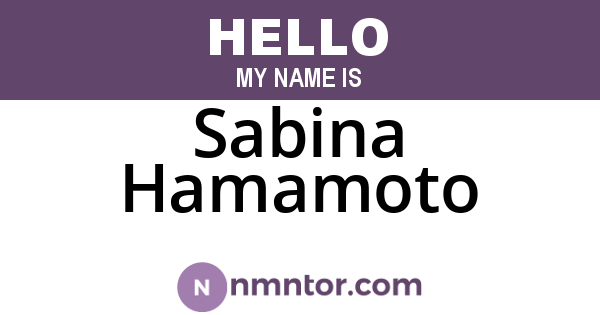 Sabina Hamamoto