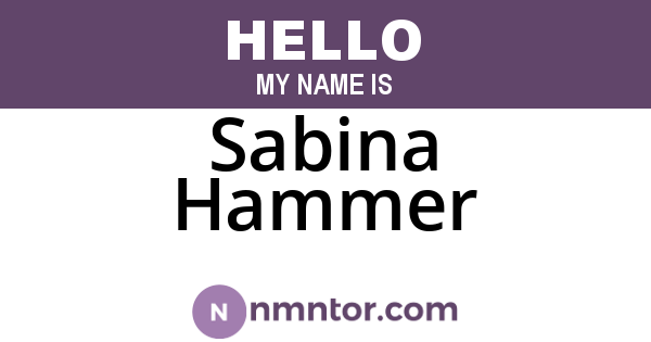 Sabina Hammer