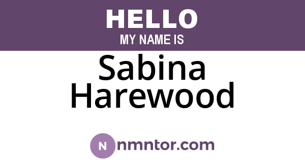 Sabina Harewood