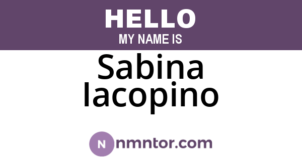 Sabina Iacopino