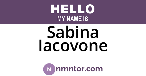 Sabina Iacovone