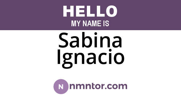 Sabina Ignacio