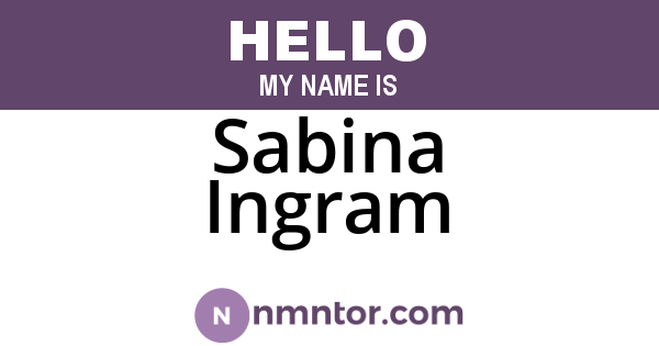 Sabina Ingram