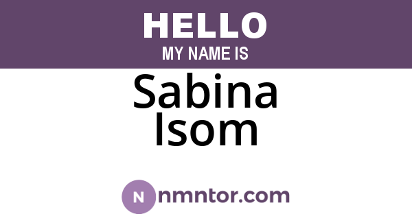 Sabina Isom