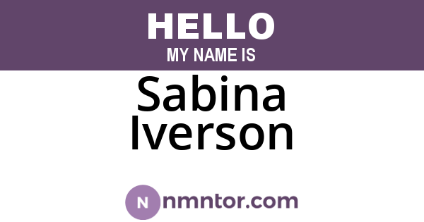 Sabina Iverson
