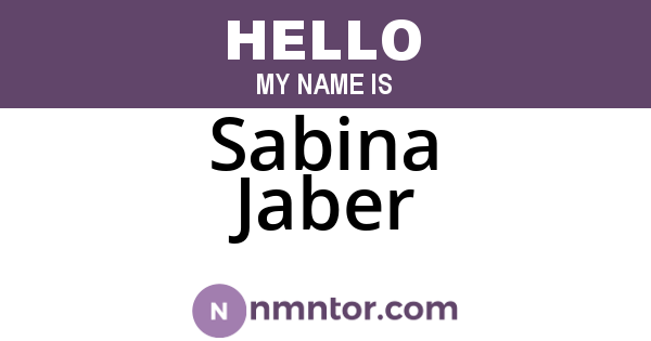 Sabina Jaber