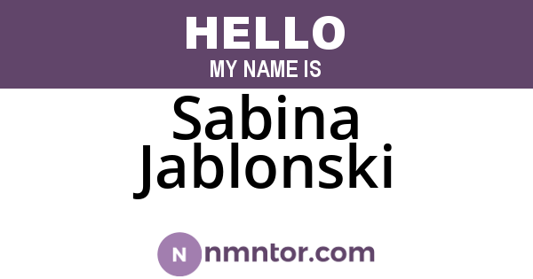 Sabina Jablonski