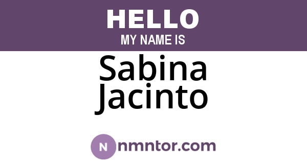 Sabina Jacinto
