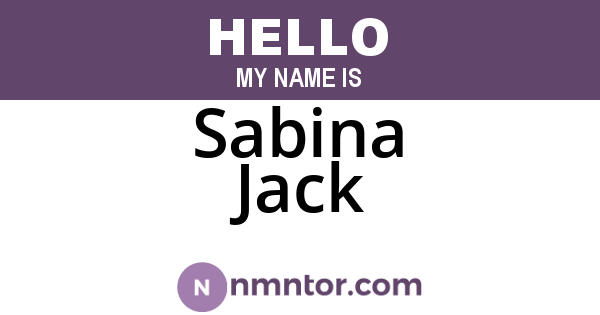 Sabina Jack