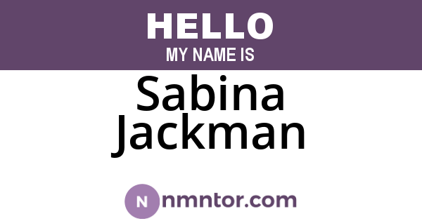Sabina Jackman