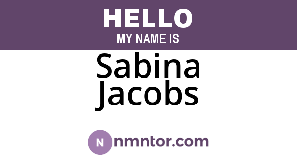 Sabina Jacobs