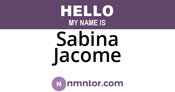 Sabina Jacome