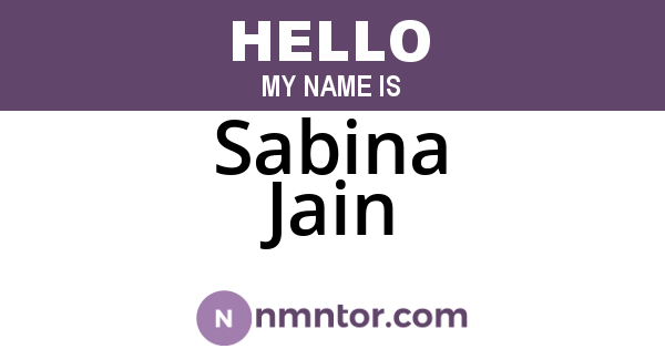 Sabina Jain