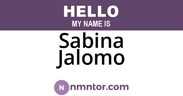 Sabina Jalomo