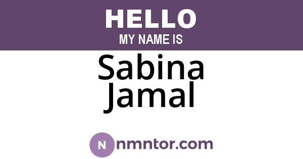 Sabina Jamal