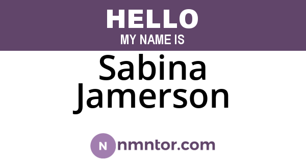 Sabina Jamerson