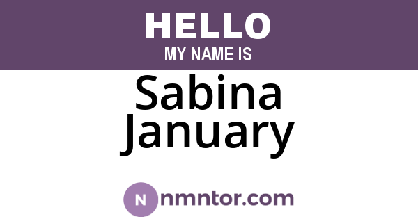 Sabina January