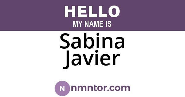 Sabina Javier