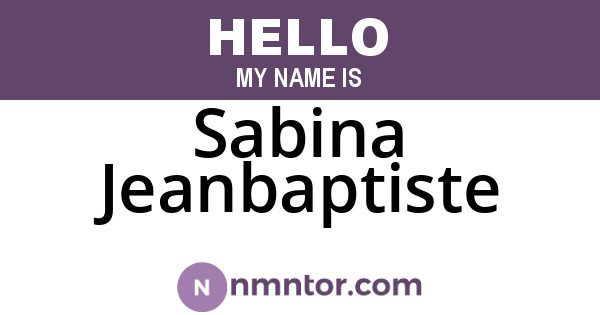 Sabina Jeanbaptiste