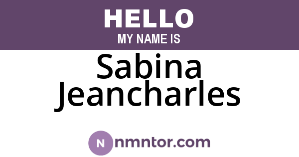 Sabina Jeancharles