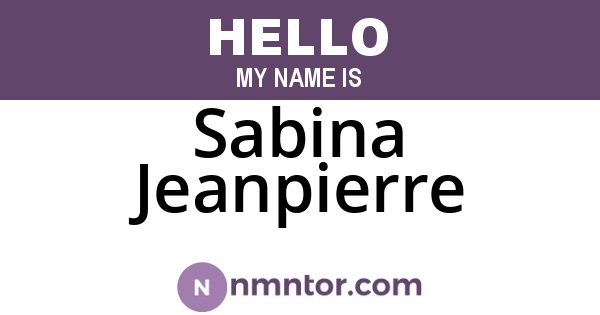Sabina Jeanpierre