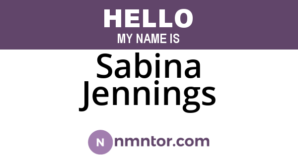 Sabina Jennings
