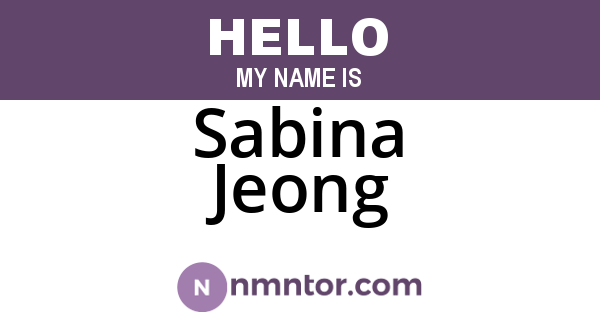 Sabina Jeong