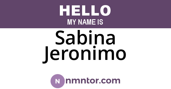 Sabina Jeronimo