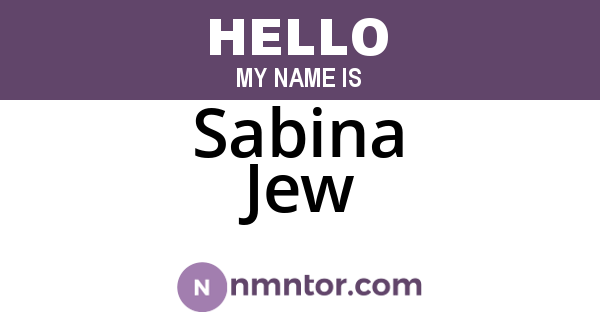 Sabina Jew