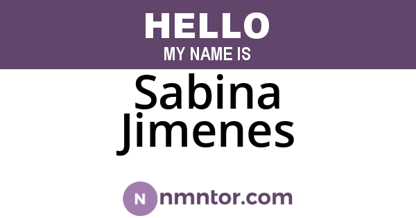 Sabina Jimenes