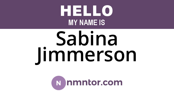 Sabina Jimmerson
