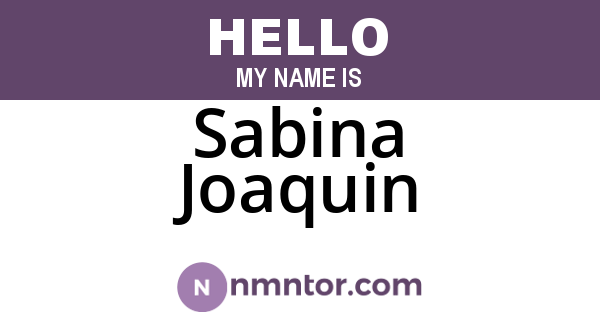 Sabina Joaquin