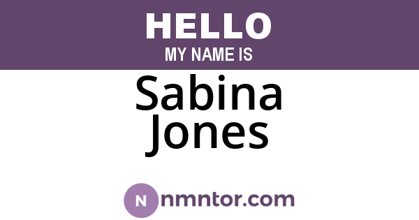 Sabina Jones