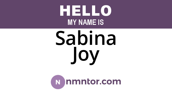 Sabina Joy