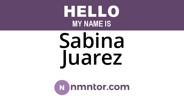 Sabina Juarez