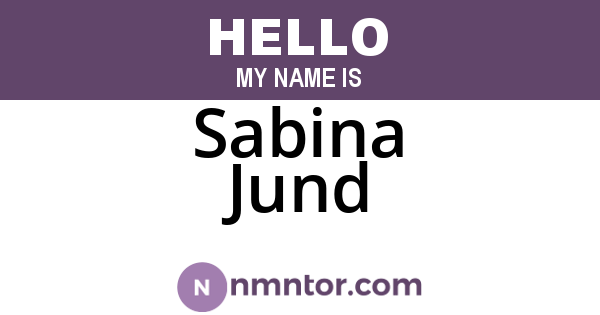 Sabina Jund