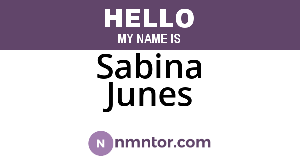 Sabina Junes