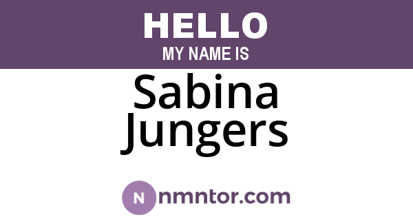 Sabina Jungers