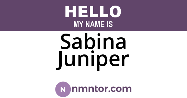 Sabina Juniper