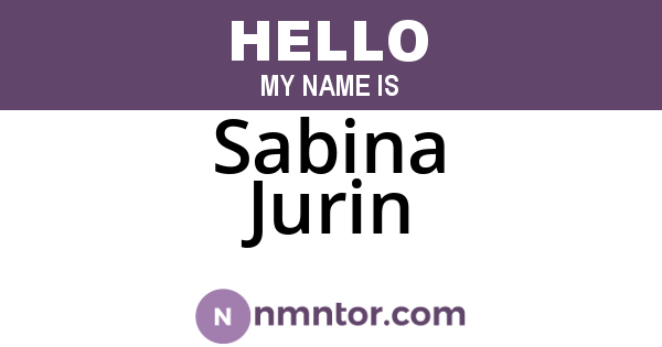 Sabina Jurin