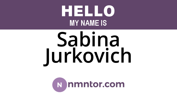 Sabina Jurkovich