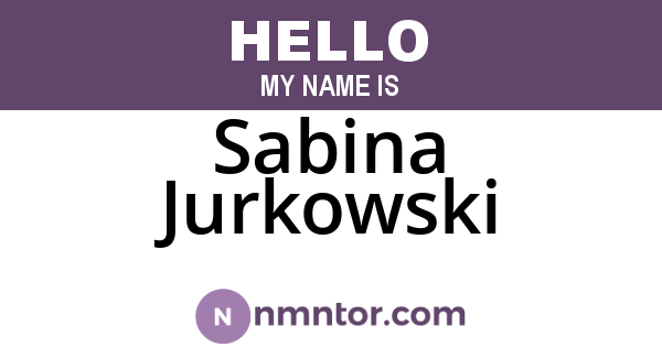 Sabina Jurkowski