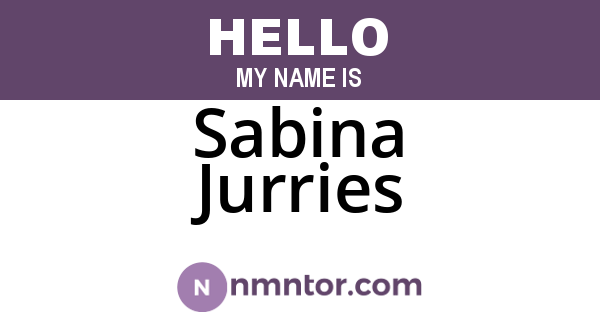 Sabina Jurries